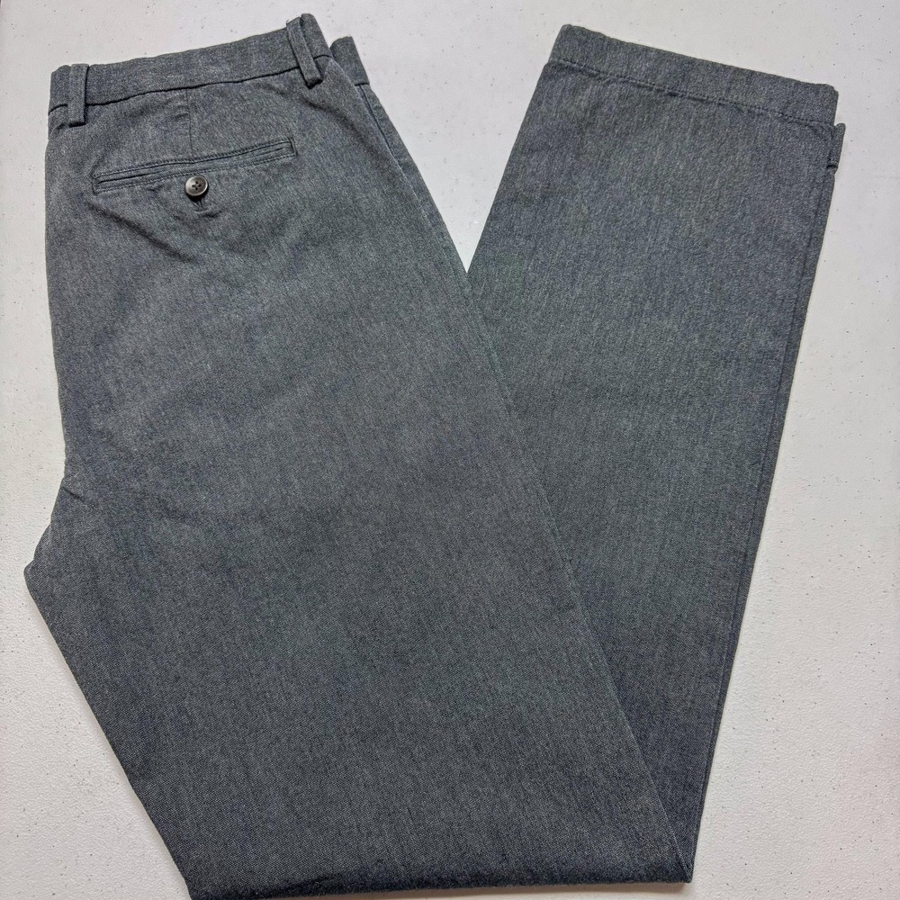 Banana Republic Kentfield Pants Mens 33x32 Gray Chino Casual Flat Front Cotton